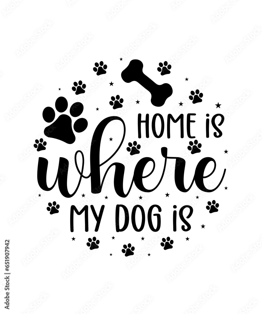 Dog Clipart Bundle, Dog Svg Bundle, Paw Prints Svg, Dog Monogram Svg