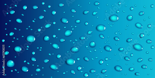 water drops on blue background .realistic vector