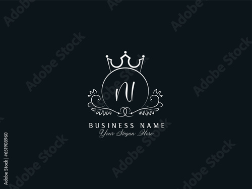 Initials NI Logo Icon, Stylish Signature Ni in Logo Letter Design For Fashion Shop