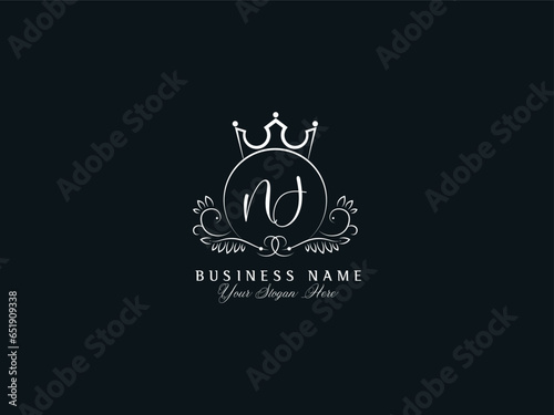 Initials NJ Logo Icon, Stylish Signature Nj jn Logo Letter Design For Fashion Shop photo