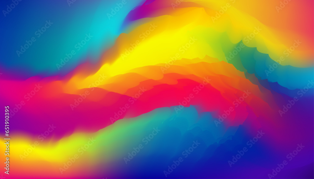 High Quality Vector Art Abstract Vibrant Gradient Wavy Colorful Background