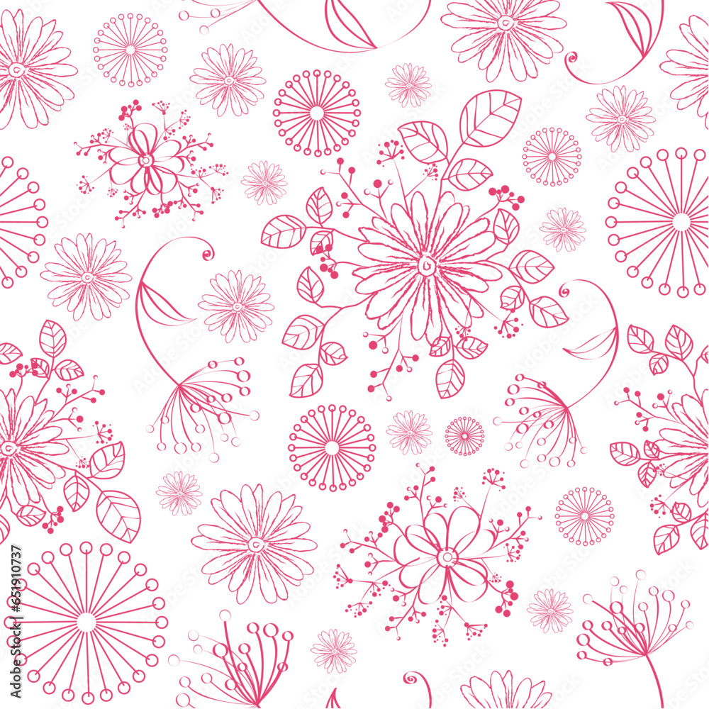 Seamless textile pattern with decorative flowers Seamless textile pattern with decorative flowers