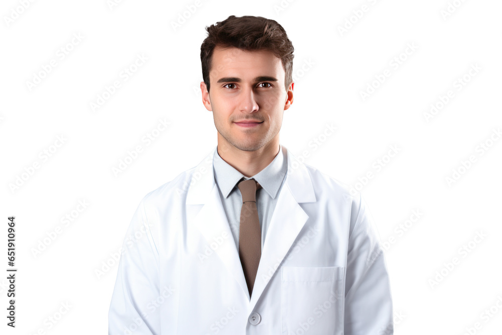 young doctor man in medical uniform and tie for healthcare purposes, png isolated on white transparent background young doctor man in medical uniform and tie for healthcare purposes, png isolated on white transparent background