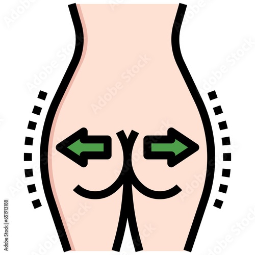 BUTT AUGMENTATION filled outline icon,linear,outline,graphic,illustration