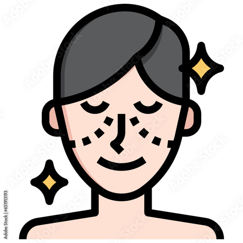 FACIAL IMPLANTS filled outline icon,linear,outline,graphic,illustration