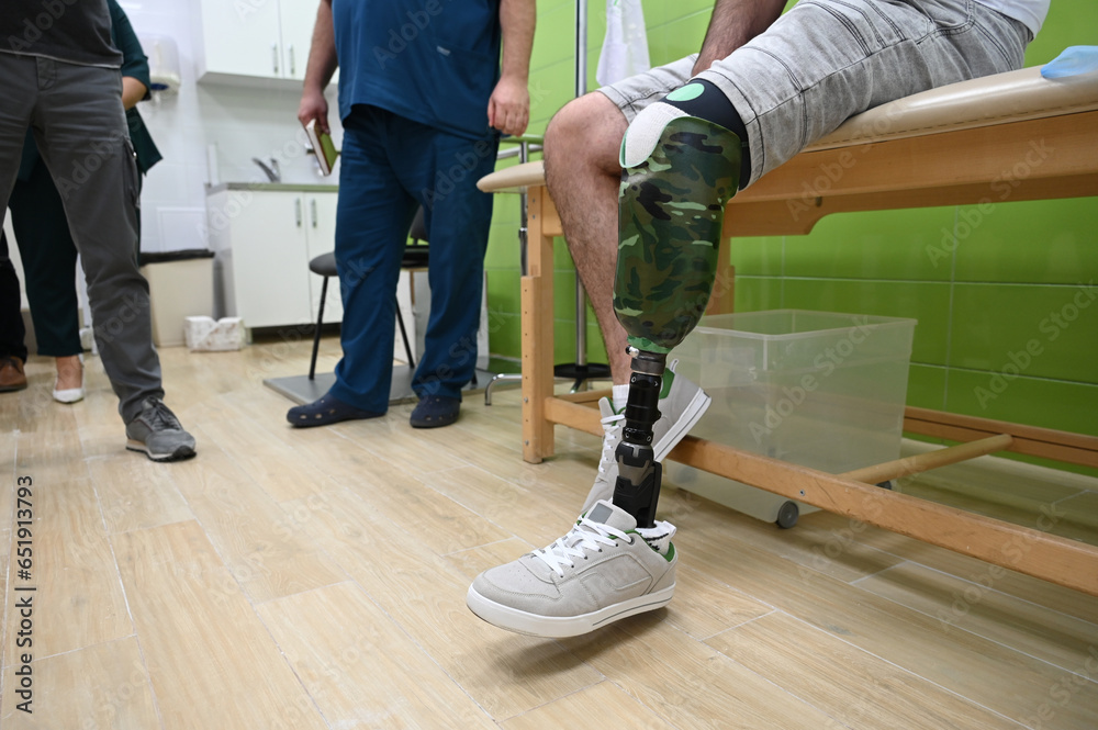 Limb prosthetics, workshop for the production of prosthetic legs