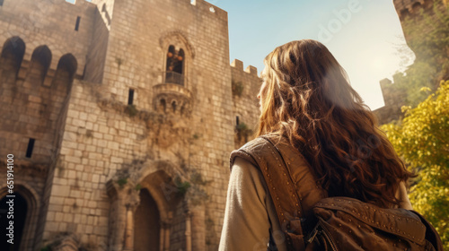 Ancient castle tourists