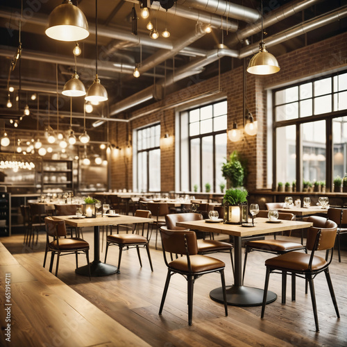 Industrial style restaurant space © birdmanphoto