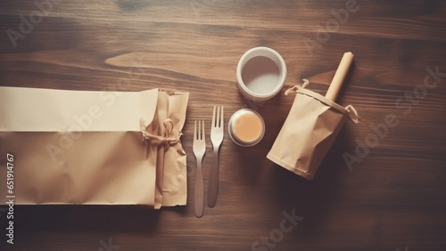 Breakfast table, option for advertisement or background, Generative A.I.