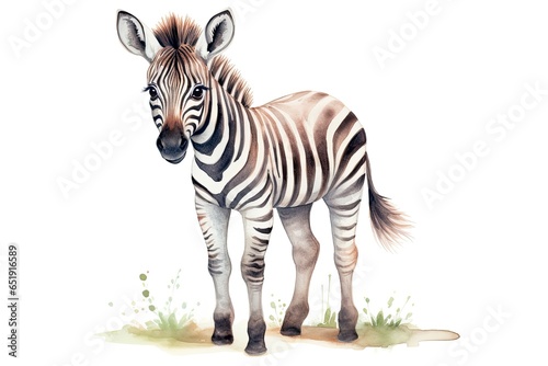 A zebra standing in the grass created with Generative AI technology