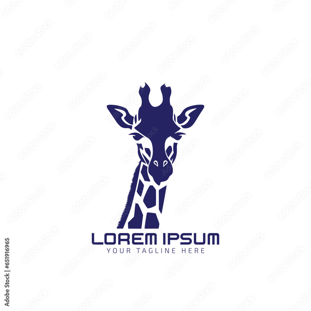 Fototapeta premium Giraffe logo icon Vector illustration. Isolated white background. Icon giraffe