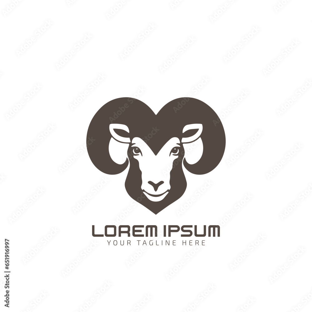 Goat head logo icon vector design illustrator design Creative Goat logo design goat icon modern company logo