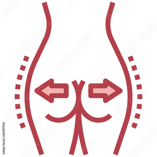 BUTT AUGMENTATION filled outline icon,linear,outline,graphic,illustration