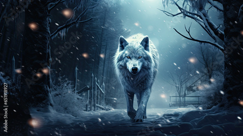 wolf in the night;.