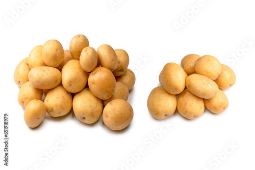 A group of fresh tasty potato isolated on white background.