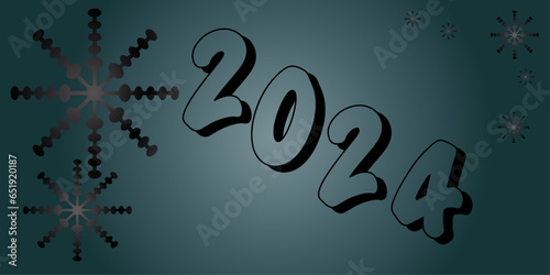 stylish background with snowflakes and year