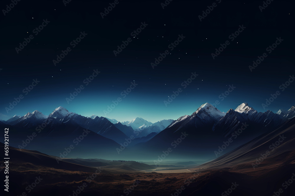 view of mountain panorama night