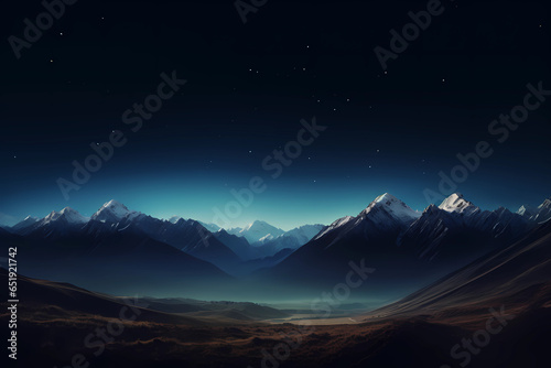 view of mountain panorama night © supri