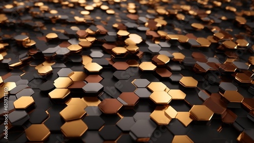 Wallpaper Mural abstract background, Abstract futuristic luxurious digital geometric techno hexagons Torontodigital.ca