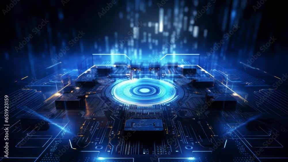 Abstract technological background from a fiber optic glowing beam ...