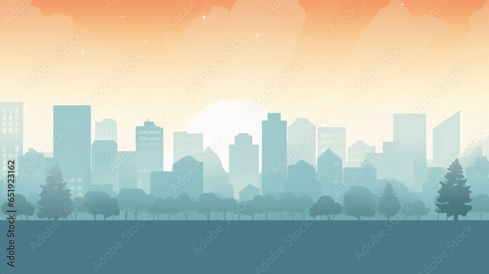 City Skyline - presentation background, wallpaper, art, hotel, lobby, print