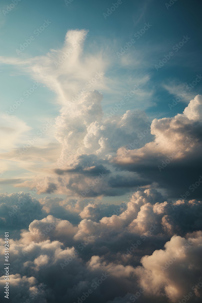 Cloud background created using AI generative tools with realistic photo method