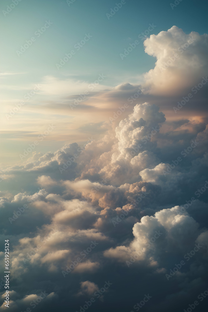 Cloud background created using AI generative tools with realistic photo method