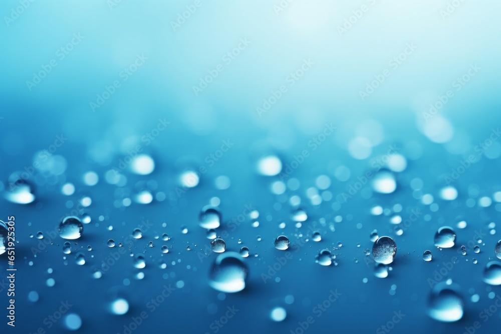 macro shot of water drops on a blue surface macro shot of water drops on a blue surface