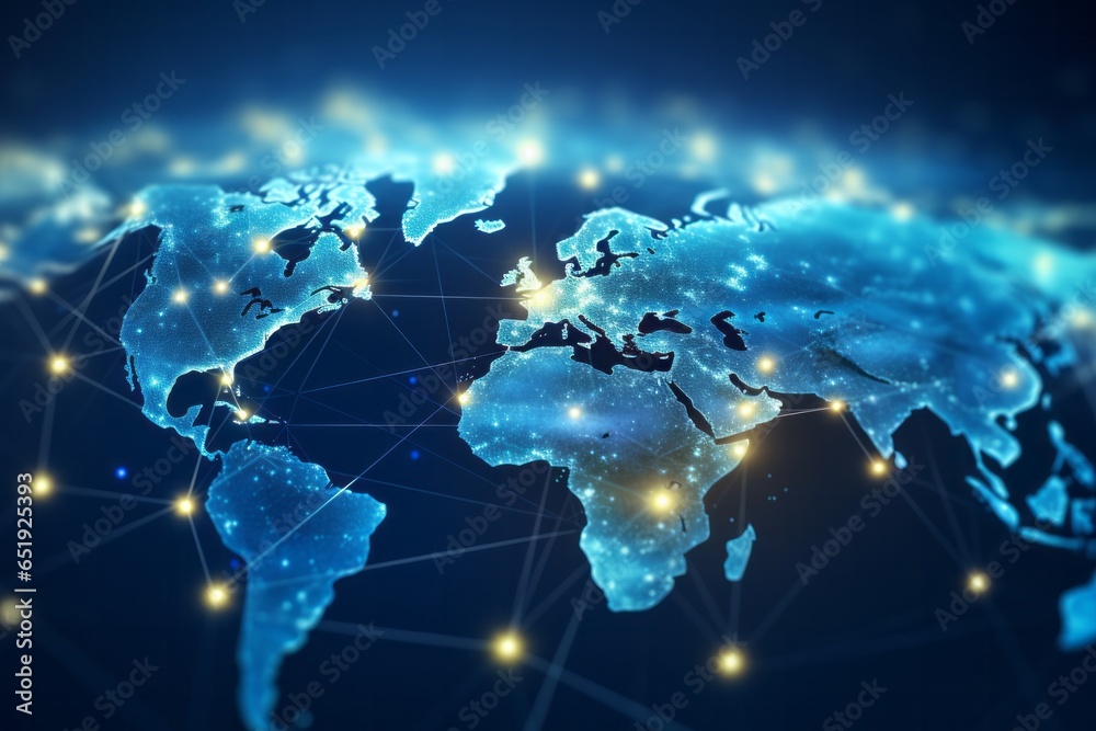 Fototapeta premium word map network background