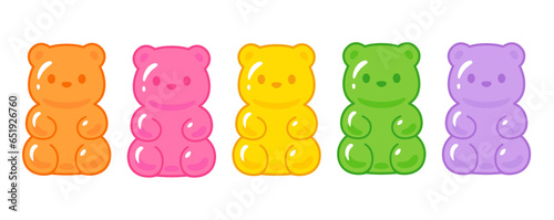 Cute cartoon gummy bears drawing set
