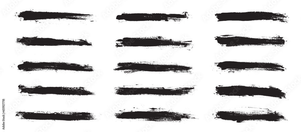 © Arroyan Art - Black paint brush strokes isolated on white background. Paintbrush set template. Grunge texture effect. Graphic design elements grungy painted style concept for banner, flyer, cover, brochure, etc © Arroyan Art - Black paint brush strokes isolated on white background. Paintbrush set template. Grunge texture effect. Graphic design elements grungy painted style concept for banner, flyer, cover, brochure, etc