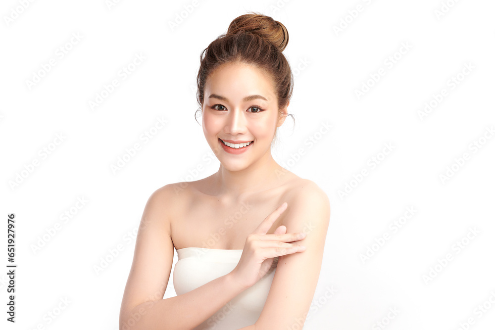 Beautiful young asian woman with clean fresh skin on white background, Face care, Facial treatment, Cosmetology, beauty and spa, Asian women portrait. Beautiful young asian woman with clean fresh skin on white background, Face care, Facial treatment, Cosmetology, beauty and spa, Asian women portrait.