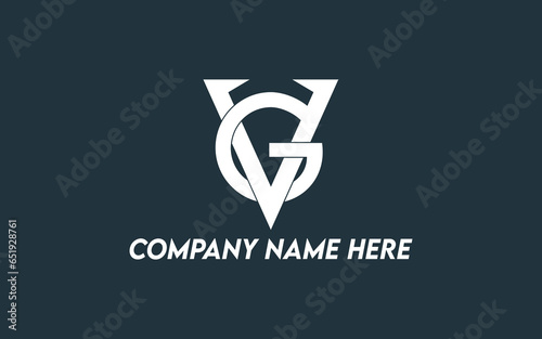 Initial letter vg logo design or gv logo design vector design template