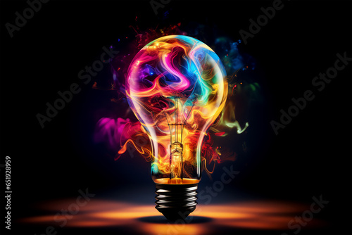 light with colorful on background