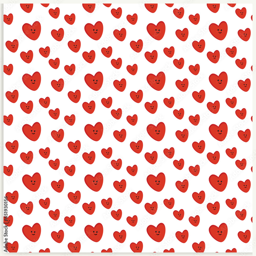cartoon red heart seamless pattern illustration cartoon red heart seamless pattern illustration