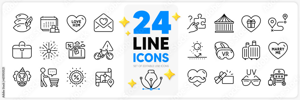Icons set of Buyer think, Sun protection and Delivery line icons pack for app with Gas grill, Carousels, Travel loan thin outline icon. Father day, Fireworks explosion, Love letter pictogram. Vector Icons set of Buyer think, Sun protection and Delivery line icons pack for app with Gas grill, Carousels, Travel loan thin outline icon. Father day, Fireworks explosion, Love letter pictogram. Vector