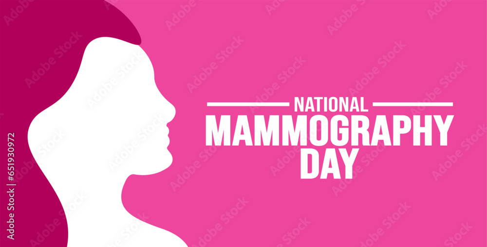 October is National Mammography Day background template. Holiday concept. background, banner, placard, card, and poster design template with text inscription and standard color. vector illustration.
