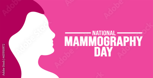 October is National Mammography Day background template. Holiday concept. background, banner, placard, card, and poster design template with text inscription and standard color. vector illustration.  © Neelrong