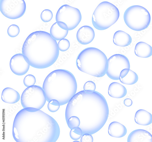 MOVING WATER BUBBLES ILLUSTRATION ON WHITE BACKGROUND