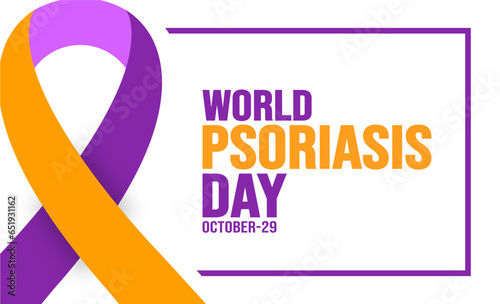 October is World Psoriasis Day background template. Holiday concept. background, banner, placard, card, and poster design template with text inscription and standard color. vector illustration.
