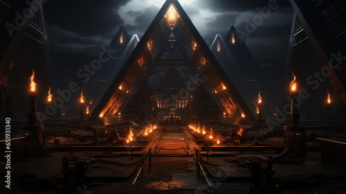 An imaginative non-existent Egyptian pyramid