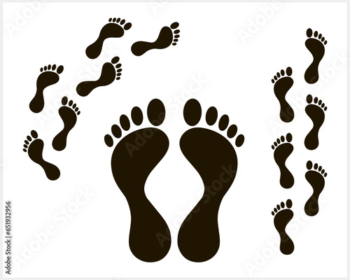 Foot print icon isolated. Human footprint. Footcare symbol. Travel barefoot. Vector illustration EPS 10