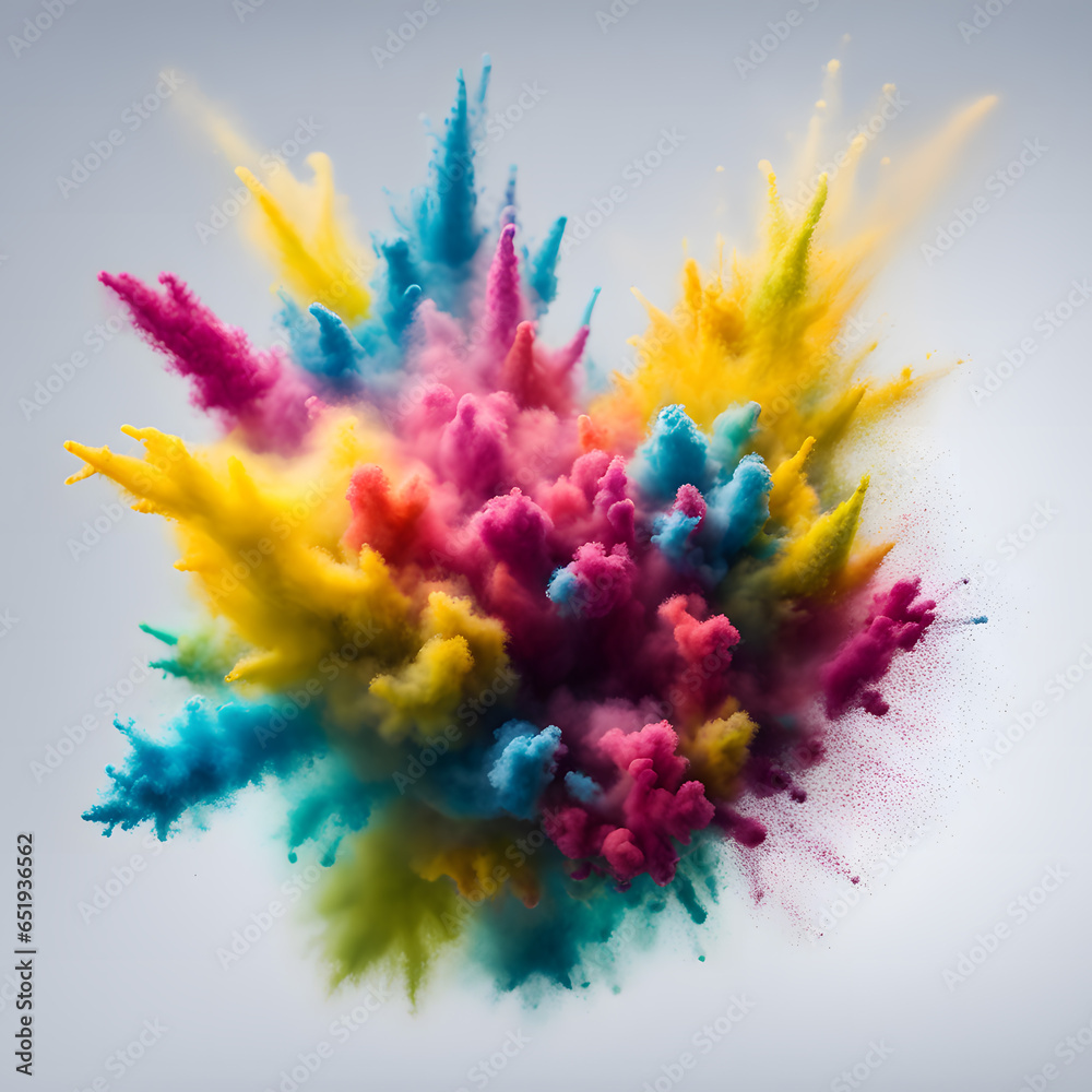 Gorgeous   explosion colored paint art. Generative AI
