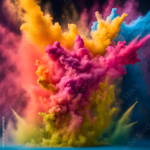 Fantastic   lovely powder explosion art. Generative AI 