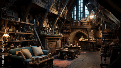 The attic of a 1500s European castle