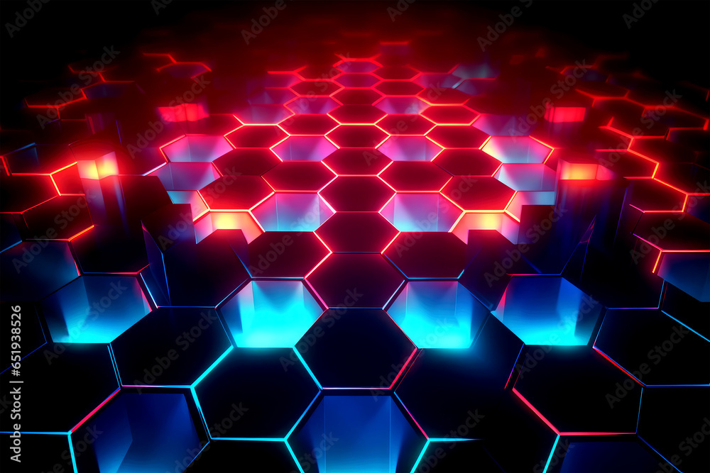 glowing hexagonal pattern on background