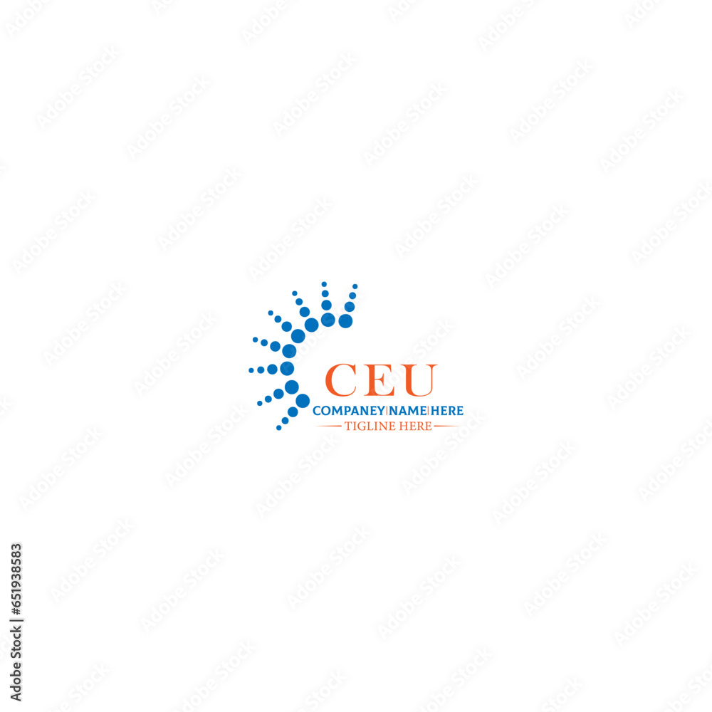 CEU letter logo design in 3 style. CEU polygon, circle, triangle, hexagon, flat and simple style with black and white color variation letter logo set in one artboard CEU logo, CEU.