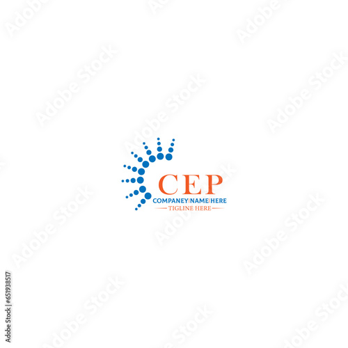 CEP letter logo design in 3 style. CEP polygon, circle, triangle, hexagon, flat and simple style with black and white color variation letter logo set in one artboard CEP logo, CEP.