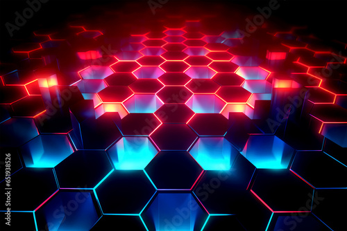 glowing hexagonal pattern on background