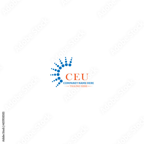 CEU letter logo design in 3 style. CEU polygon, circle, triangle, hexagon, flat and simple style with black and white color variation letter logo set in one artboard CEU logo, CEU.